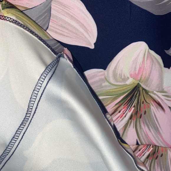 Shelby & Palmer Navy Blue Pink Floral Fit & Flare Dress - Picture 7 of 9